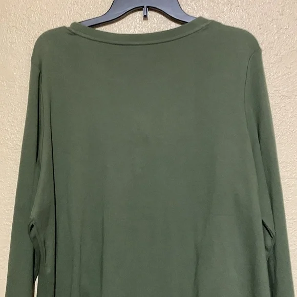 Kim Rogers Top Tee XXL Olive Green Stretchy 3/4 Sleeve Soft Cotton NWT - Picture 11 of 12